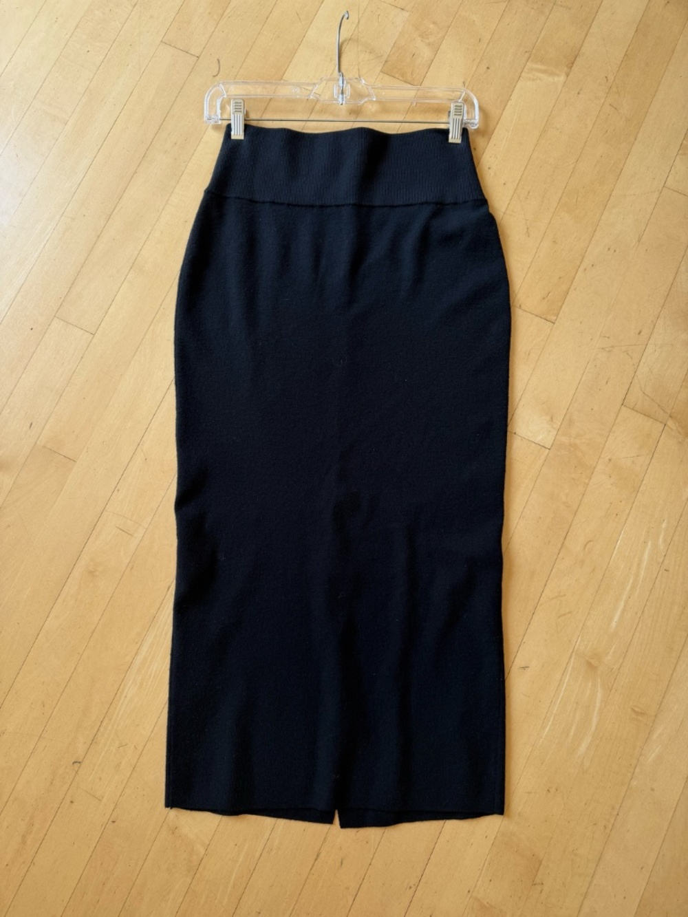 Eileen Fisher Black Knit Pencil maxi skirt, XXS - Picture 2 of 5